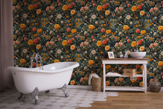 Botanical and Floral Wall Mural, Secret Garden Peel and Stick Botanical Wall Paper, Stick and Peel Botanical Wallpaper